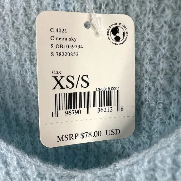 Intimately Free People Cozy Pullover Dress V-Neck Light Blue XS SMALL Knit - Picture 4 of 6